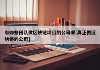 有哪些团队做区块链项目的公司呢[真正做区块链的公司]