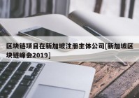 区块链项目在新加坡注册主体公司[新加坡区块链峰会2019]